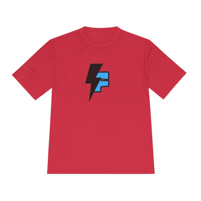 Dynamic Unisex Moisture Wicking Fyroz Bolt Tee – Bold Streetwear Lightning Logo Design, Fitness Shirt, Activewear, Graphic Tee, Sports Apparel, Gift for Athletes
