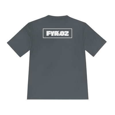 Dynamic Unisex Moisture Wicking Fyroz Bolt Tee – Bold Streetwear Lightning Logo Design, Fitness Shirt, Activewear, Graphic Tee, Sports Apparel, Gift for Athletes