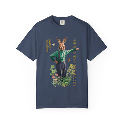 T-Shirt, Untamed Rabbit – Wild & Playful Bunny Aesthetic Design Animal Tee, Unisex Cartoon Shirt, Eco-Friendly Fashion, Gift for Nature Lovers, Boho Style Wear