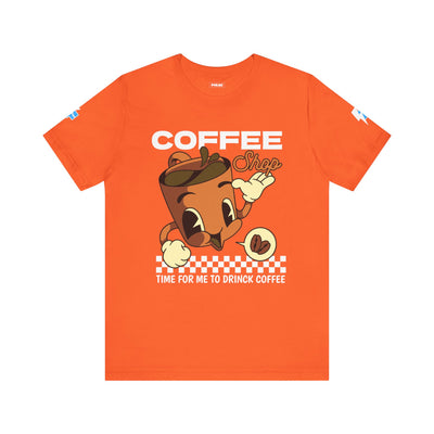 "It's Time to Drink Coffee" Printed T-Shirt - Funny Line Design for Coffee Lovers, Unisex Casual T-Shirt, Coffee Lover Gift, Classic Design Coffee Inspired Stylish Clothing
