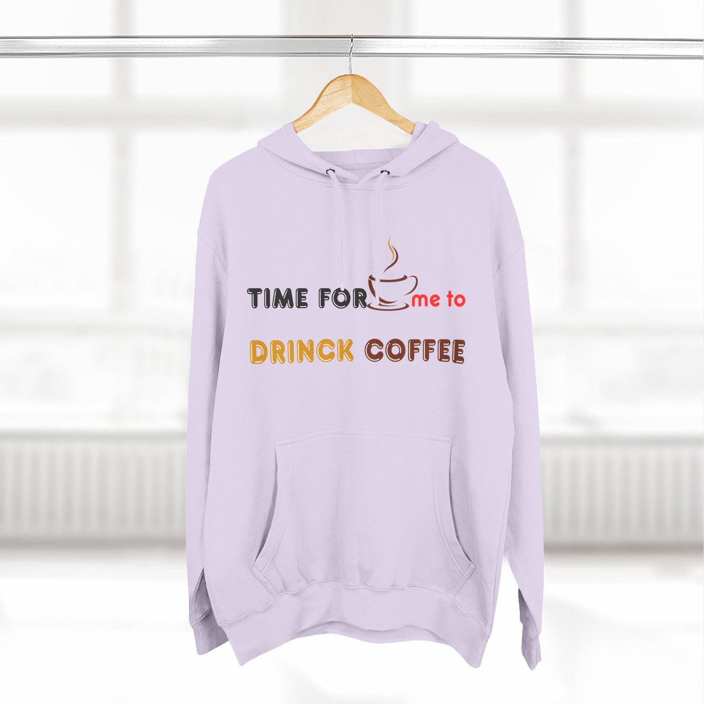 "It's Time to Drink Coffee" Printed Hoodie - Funny Line Design for Coffee Lovers, Unisex Casual Hoodie, Coffee Lover Gift, Classic Design Coffee Inspired Stylish Clothing