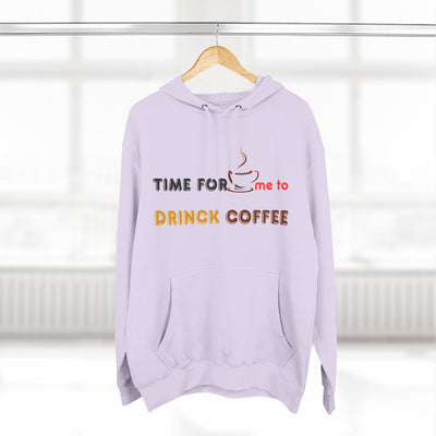 "It's Time to Drink Coffee" Printed Hoodie - Funny Line Design for Coffee Lovers, Unisex Casual Hoodie, Coffee Lover Gift, Classic Design Coffee Inspired Stylish Clothing