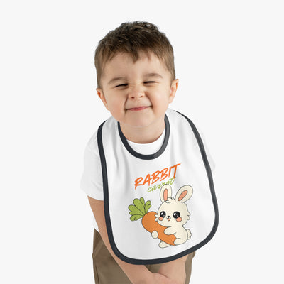 Cute Rabbit Jersey Bib for Babies – Funny Baby Feeding Bib, Baby Shower Gift, Toddler Accessories, Easter Gift, Spring Celebration