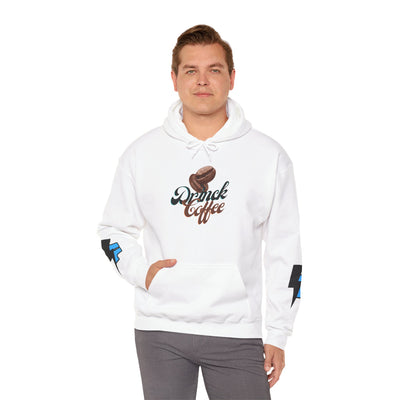 "It's Time to Drink Coffee" Printed Hoodie - Funny Line Design for Coffee Lovers, Unisex Casual T-Shirt, Coffee Lover Gift, Classic Design Coffee Inspired Stylish Clothing