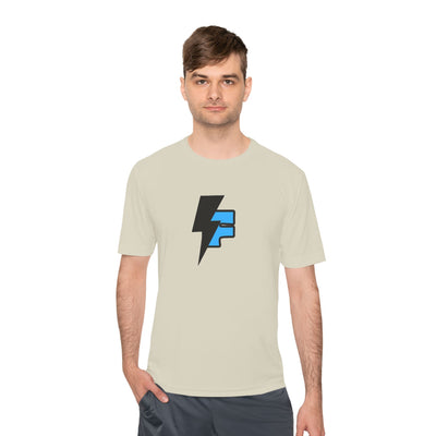 Dynamic Unisex Moisture Wicking Fyroz Bolt Tee – Bold Streetwear Lightning Logo Design, Fitness Shirt, Activewear, Graphic Tee, Sports Apparel, Gift for Athletes