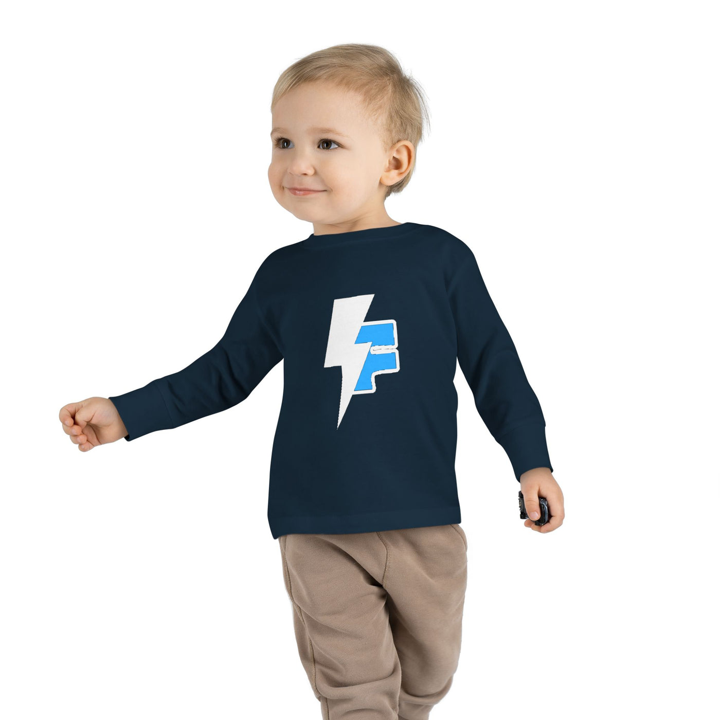 Lightning Bolt Toddler Long Sleeve Tee, Kids Graphic Top, Fun Playwear, Birthday Gift, Casual Toddler Outfit, Everyday Wear