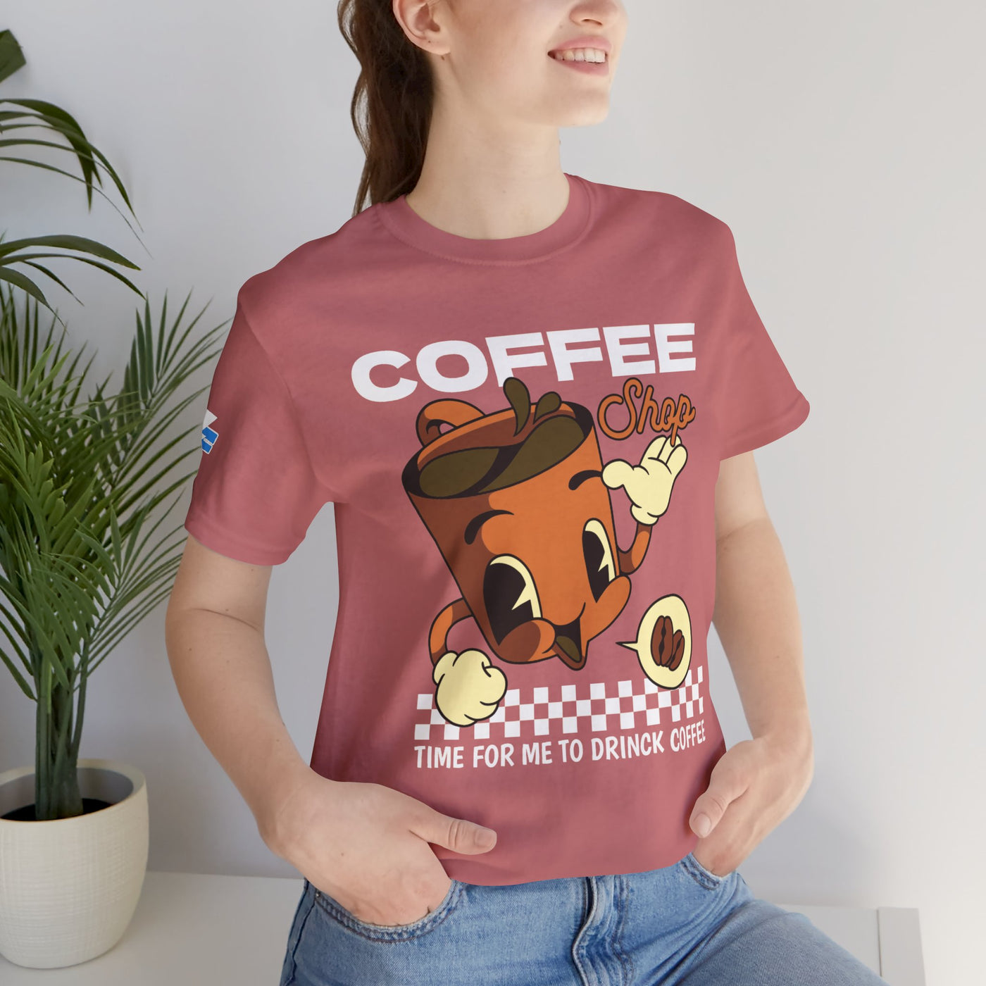 "It's Time to Drink Coffee" Printed T-Shirt - Funny Line Design for Coffee Lovers, Unisex Casual T-Shirt, Coffee Lover Gift, Classic Design Coffee Inspired Stylish Clothing