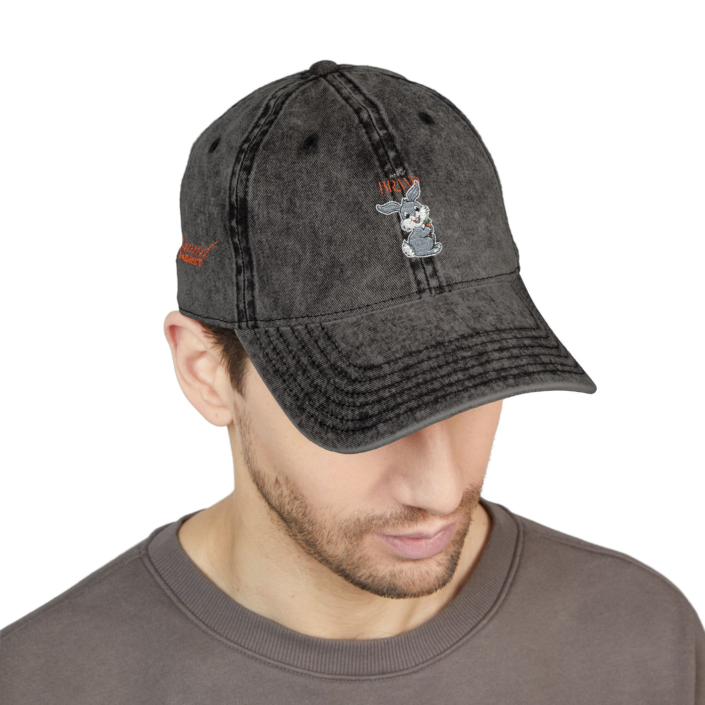 cap, Untamed Rabbit – Wild & Playful Bunny Aesthetic Design Animal cap, Unisex Cartoon cap, Eco-Friendly Fashion, Gift for Nature Lovers, Boho Style Wear