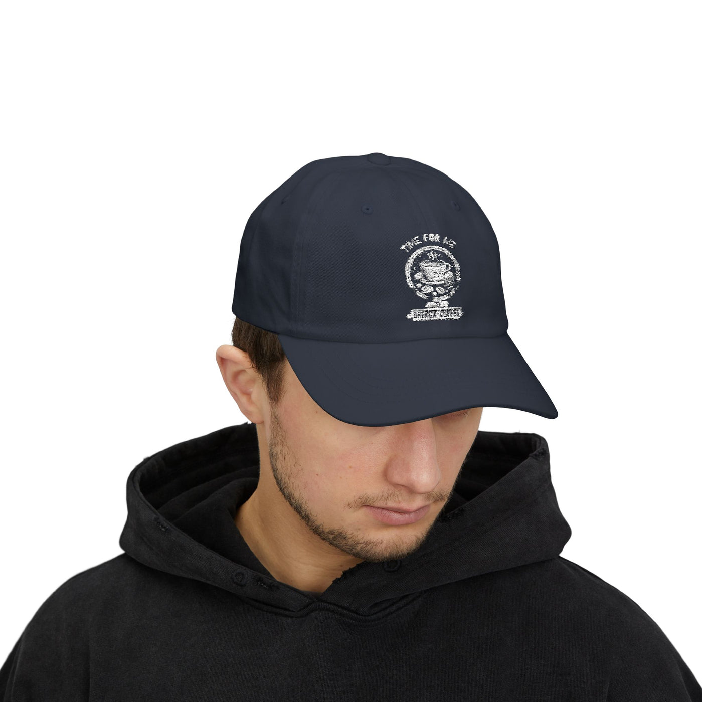 "It's Time to Drink Coffee" Printed cap - Funny Line Design for Coffee Lovers, Unisex Casual cap, Coffee Lover Gift, Classic Design Coffee Inspired Stylish Clothing