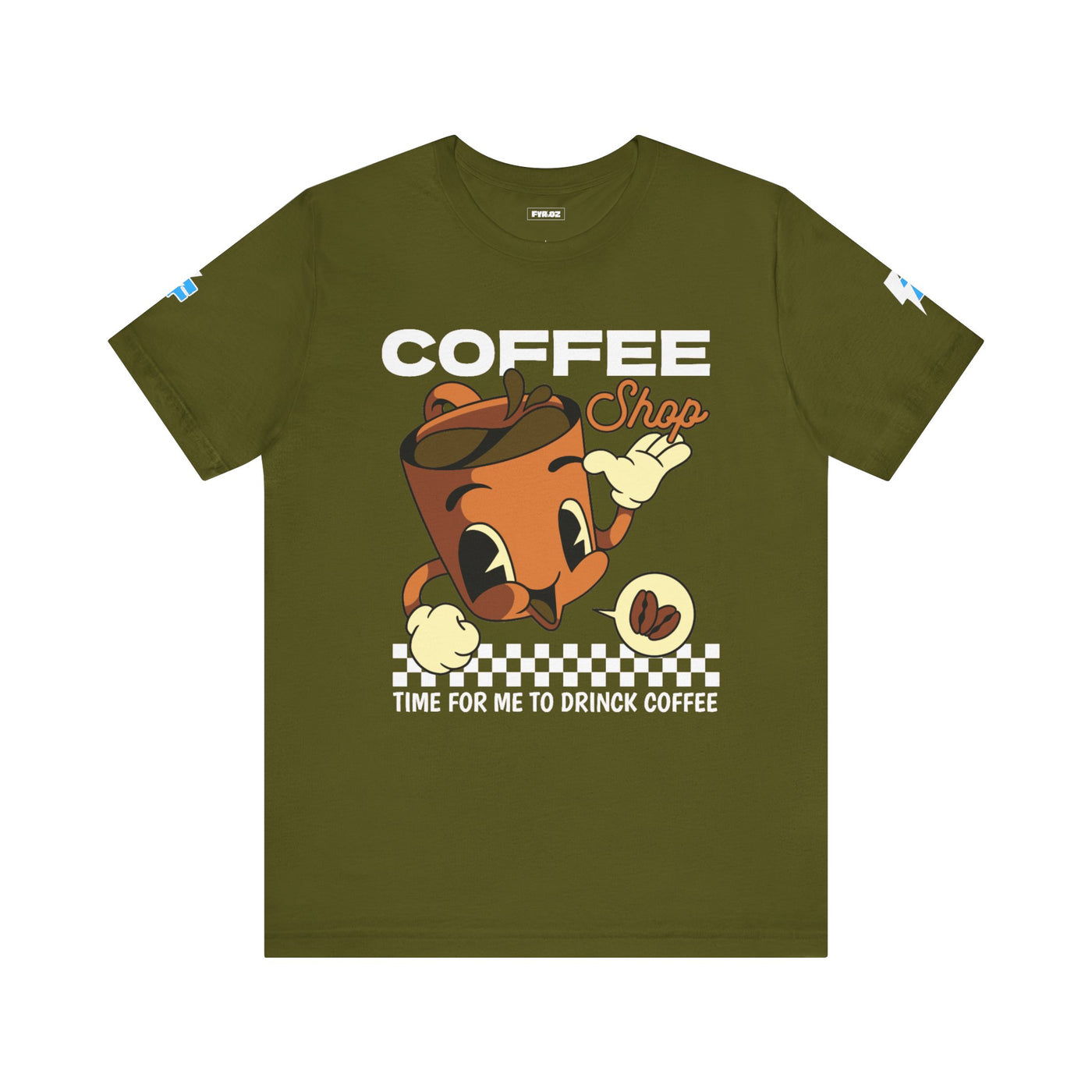 "It's Time to Drink Coffee" Printed T-Shirt - Funny Line Design for Coffee Lovers, Unisex Casual T-Shirt, Coffee Lover Gift, Classic Design Coffee Inspired Stylish Clothing