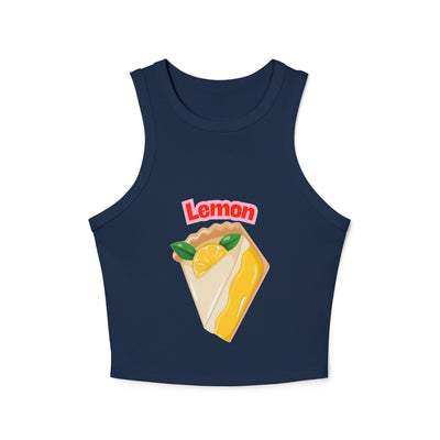Fun Lemon Pie Racerback Tank Top - Summer Apparel, Cute Graphic Top, Gift for Foodies, Bright Casual Wear, Beach Day Outfit(3)