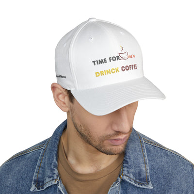 "It's Time to Drink Coffee" Printed cap - Funny Line Design for Coffee Lovers, Unisex Casual cap, Coffee Lover Gift, Classic Design Coffee Inspired Stylish Clothing