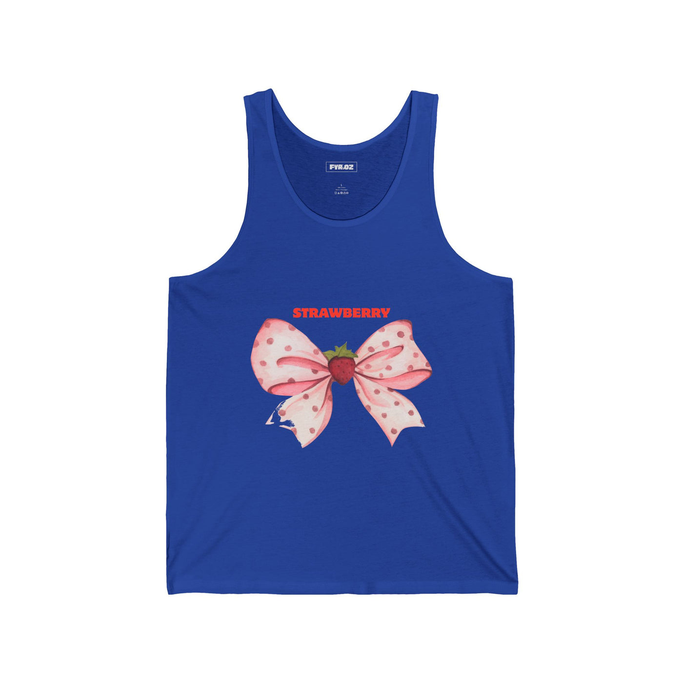 Strawberry Splash Tank, Fun Summer Apparel, Cute Unisex Jersey Tank, Beachwear, Festival Top, Gift for Strawberry Lovers(3)