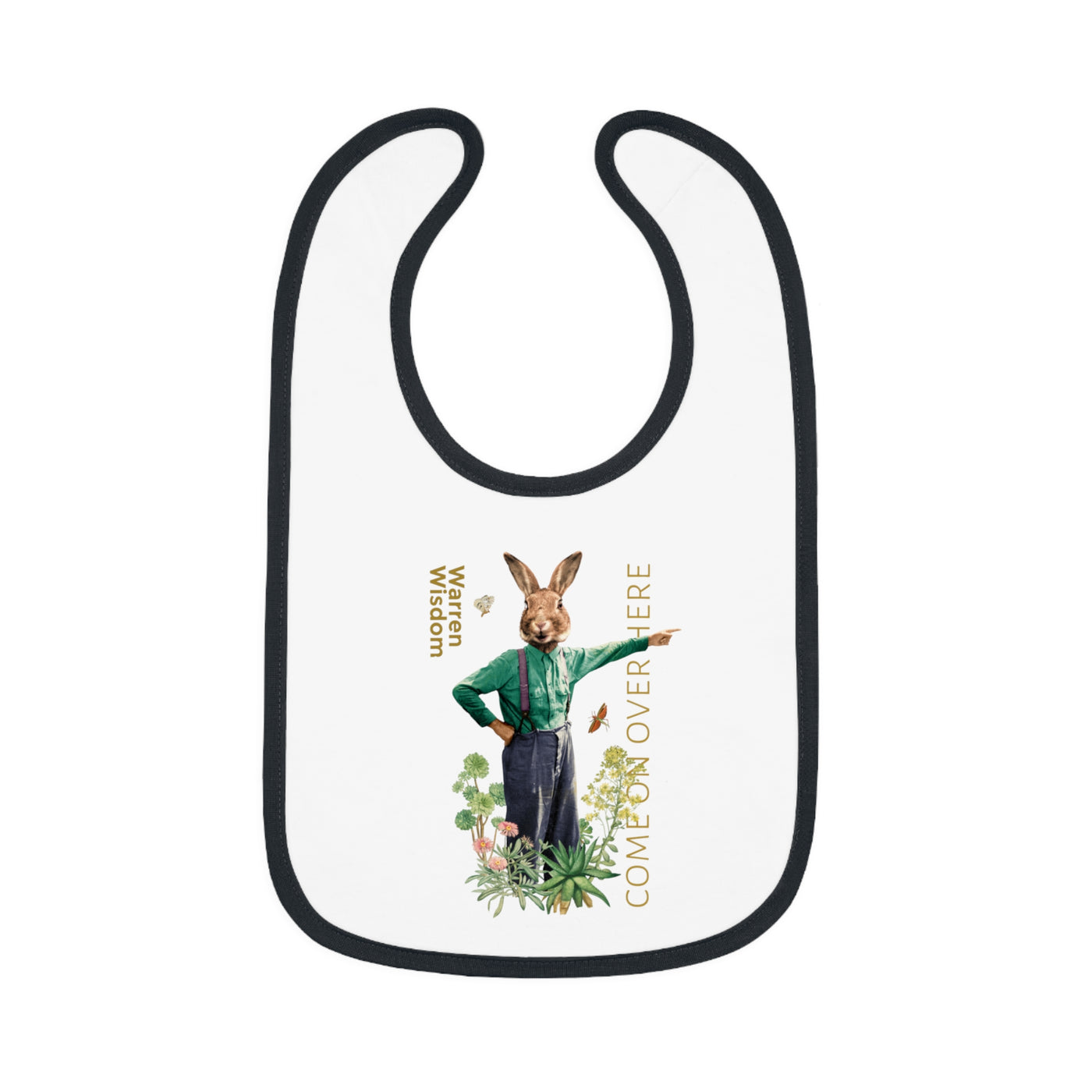 Whimsical Bunny Baby Bib, Cute Infant Feeding Bib, Easter Gift for Baby, Unique Baby Shower Bib, Fun Baby Accessories