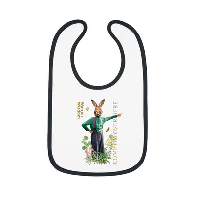 Whimsical Bunny Baby Bib, Cute Infant Feeding Bib, Easter Gift for Baby, Unique Baby Shower Bib, Fun Baby Accessories