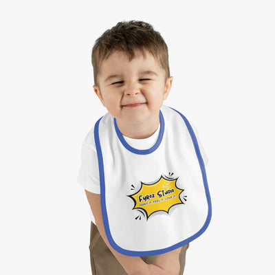 Fun Baby Bib with Contrast Trim, Cute Baby Feeding Bib, Gift for New Parents, Baby Shower Essential, Personalized Baby Bib