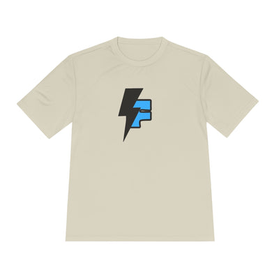 Dynamic Unisex Moisture Wicking Fyroz Bolt Tee – Bold Streetwear Lightning Logo Design, Fitness Shirt, Activewear, Graphic Tee, Sports Apparel, Gift for Athletes