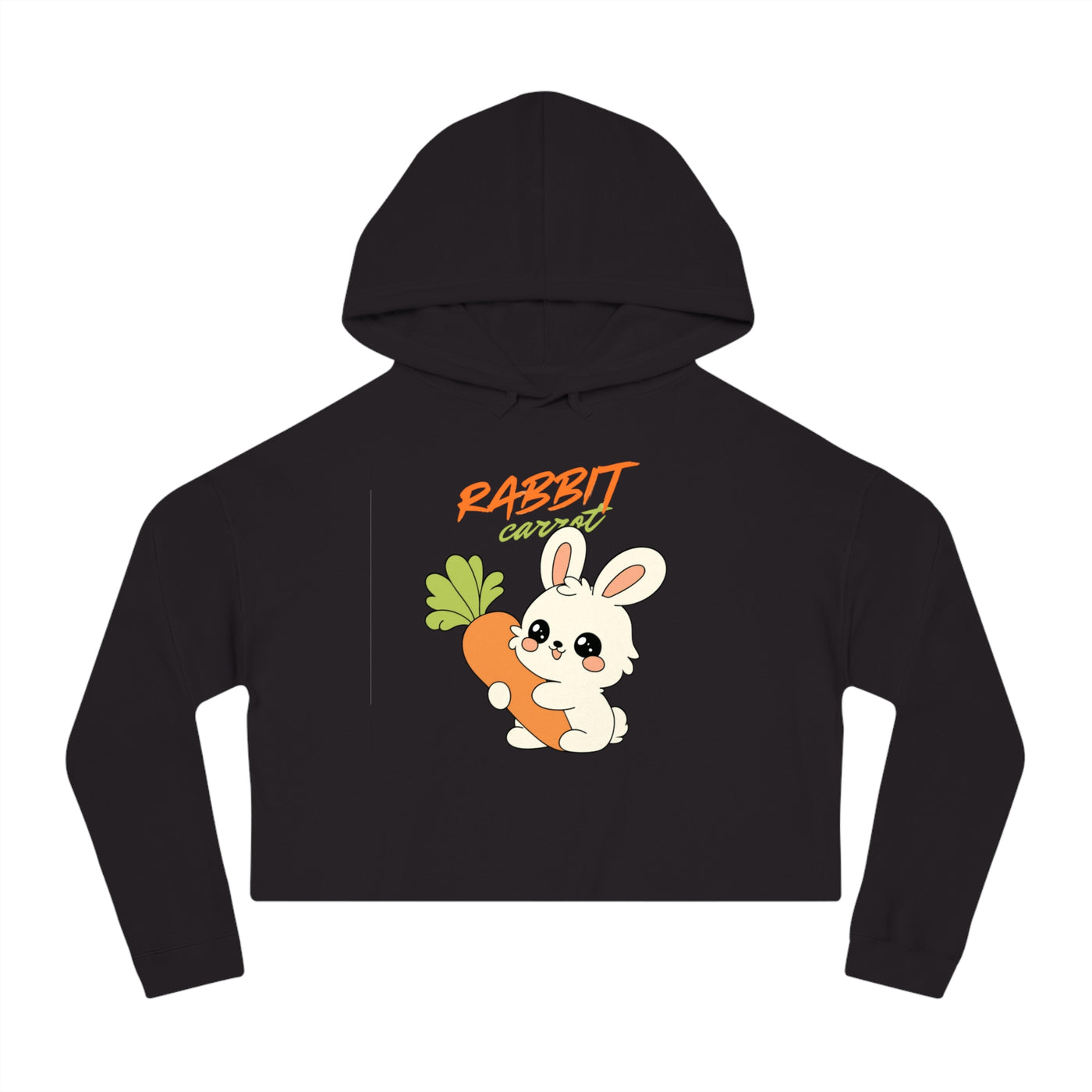 Cropped Hooded Sweatshirt with Playful Rabbit Design,Untamed Rabbit – Wild & Playful Bunny Aesthetic Design Animal Tee, Unisex Cartoon Shirt, Eco-Friendly Fashion, Gift for Nature Lovers, Boho Style Wear