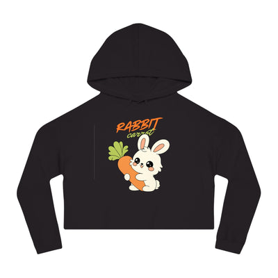 Cropped Hooded Sweatshirt with Playful Rabbit Design,Untamed Rabbit – Wild & Playful Bunny Aesthetic Design Animal Tee, Unisex Cartoon Shirt, Eco-Friendly Fashion, Gift for Nature Lovers, Boho Style Wear