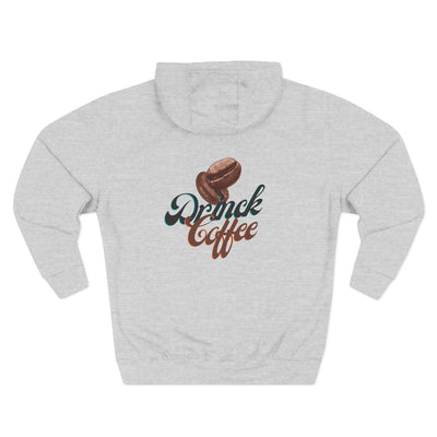 "It's Time to Drink Coffee" Printed Hoodie - Funny Line Design for Coffee Lovers, Unisex Casual Hoodie, Coffee Lover Gift, Classic Design Coffee Inspired Stylish Clothing