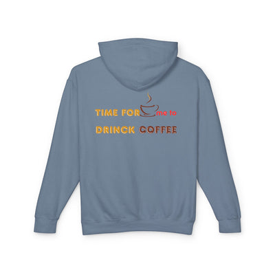 "It's Time to Drink Coffee" Printed Hoodie - Funny Line Design for Coffee Lovers, Unisex Casual Hoodie, Coffee Lover Gift, Classic Design Coffee Inspired Stylish Clothing