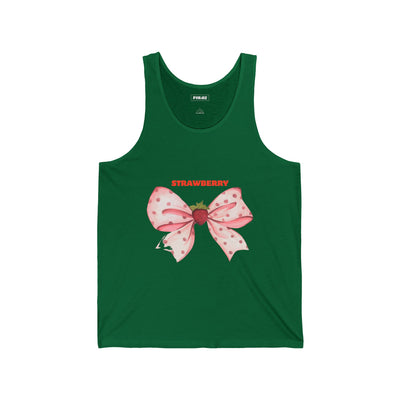 Strawberry Splash Tank, Fun Summer Apparel, Cute Unisex Jersey Tank, Beachwear, Festival Top, Gift for Strawberry Lovers(3)