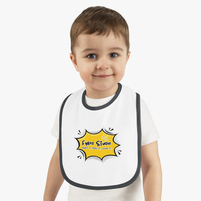 Fun Baby Bib with Contrast Trim, Cute Baby Feeding Bib, Gift for New Parents, Baby Shower Essential, Personalized Baby Bib