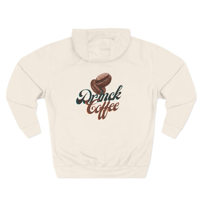 "It's Time to Drink Coffee" Printed Hoodie - Funny Line Design for Coffee Lovers, Unisex Casual Hoodie, Coffee Lover Gift, Classic Design Coffee Inspired Stylish Clothing