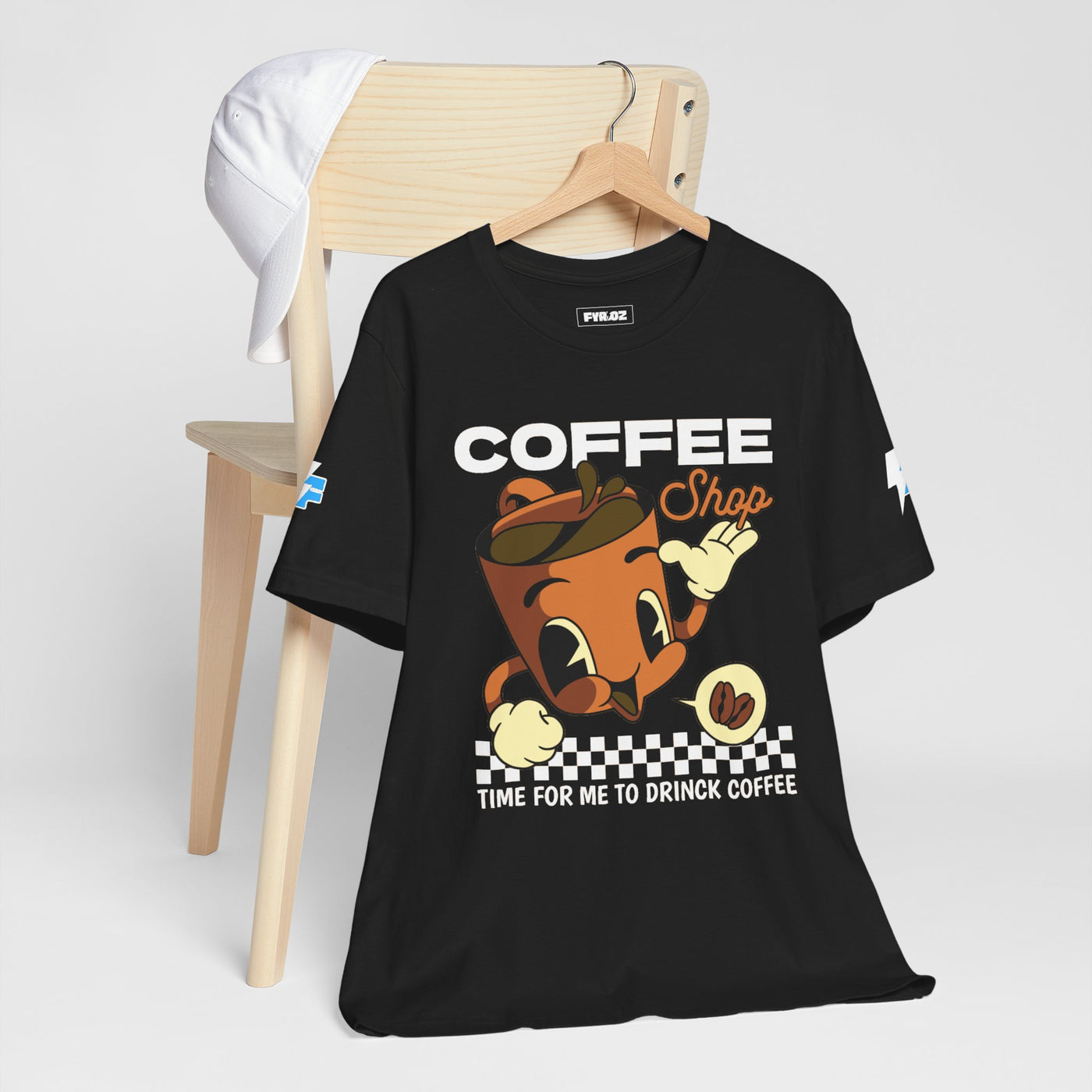 "It's Time to Drink Coffee" Printed T-Shirt - Funny Line Design for Coffee Lovers, Unisex Casual T-Shirt, Coffee Lover Gift, Classic Design Coffee Inspired Stylish Clothing