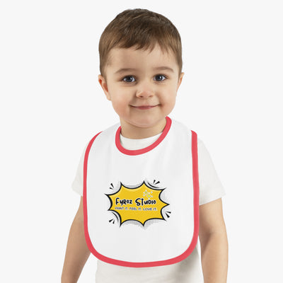 Fun Baby Bib with Contrast Trim, Cute Baby Feeding Bib, Gift for New Parents, Baby Shower Essential, Personalized Baby Bib