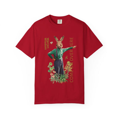 T-Shirt, Untamed Rabbit – Wild & Playful Bunny Aesthetic Design Animal Tee, Unisex Cartoon Shirt, Eco-Friendly Fashion, Gift for Nature Lovers, Boho Style Wear