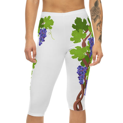 Vibrant Grape Vine Women's Capri Leggings