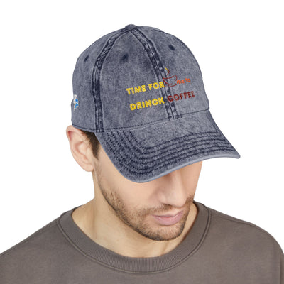 "It's Time to Drink Coffee" Printed cap - Funny Line Design for Coffee Lovers, Unisex Casual cap, Coffee Lover Gift, Classic Design Coffee Inspired Stylish Clothing