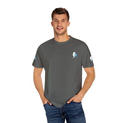 Dynamic Unisex Moisture Wicking Fyroz Bolt Tee – Bold Streetwear Lightning Logo Design, Fitness Shirt, Activewear, Graphic Tee, Sports Apparel, Gift for Athletes