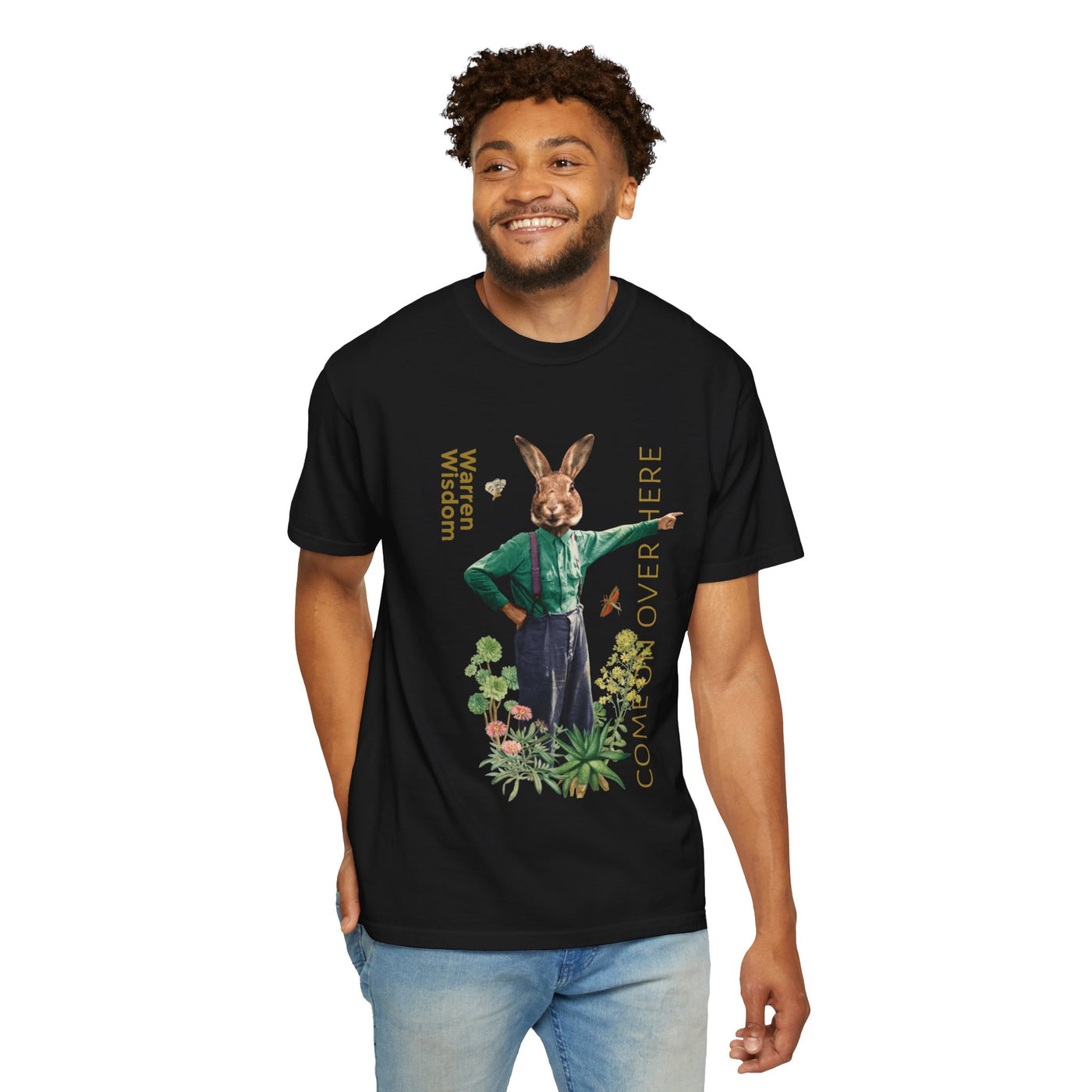T-Shirt, Untamed Rabbit – Wild & Playful Bunny Aesthetic Design Animal Tee, Unisex Cartoon Shirt, Eco-Friendly Fashion, Gift for Nature Lovers, Boho Style Wear
