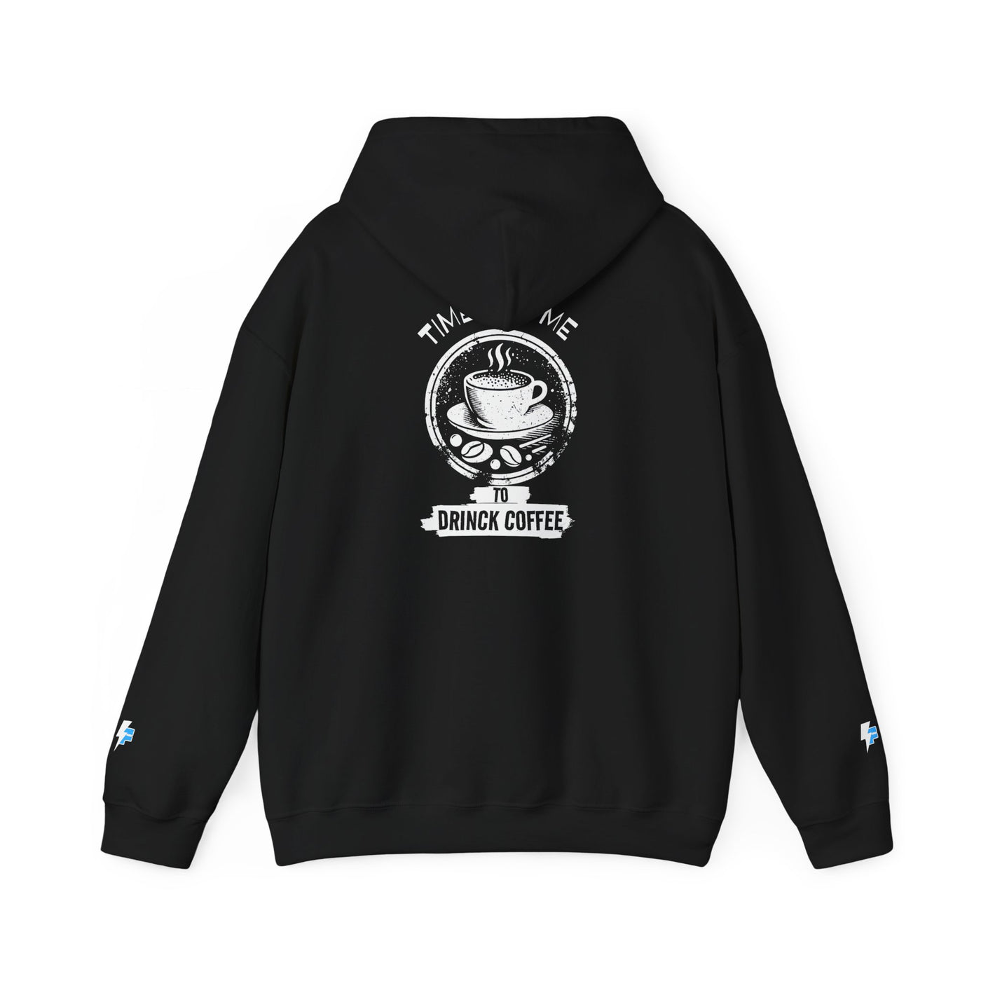 "It's Time to Drink Coffee" Printed Hoodie - Funny Line Design for Coffee Lovers, Unisex Casual Hoodie, Coffee Lover Gift, Classic Design Coffee Inspired Stylish Clothing