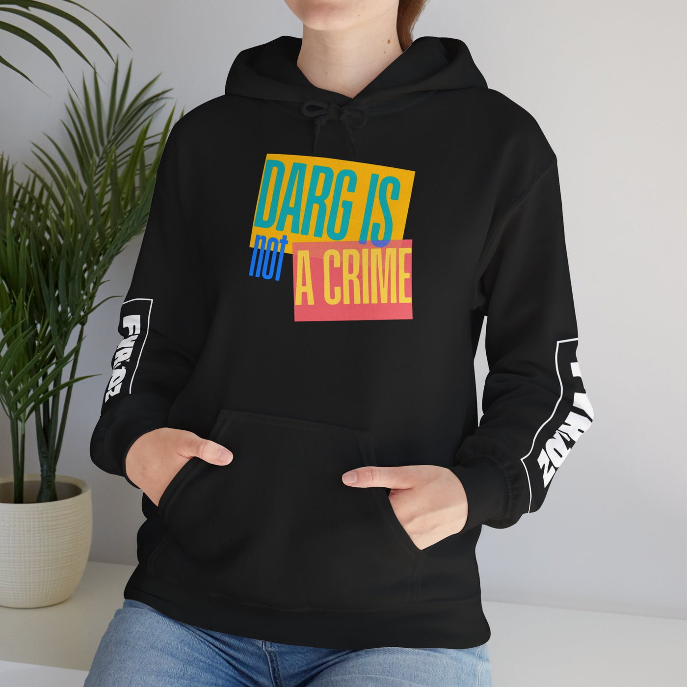 Drag Is Not a Crime - Bold Design for Pride and Equality LGBTQ+ Bold Hoodie, Unisex Graphic Tee, Casual, Activist Gift