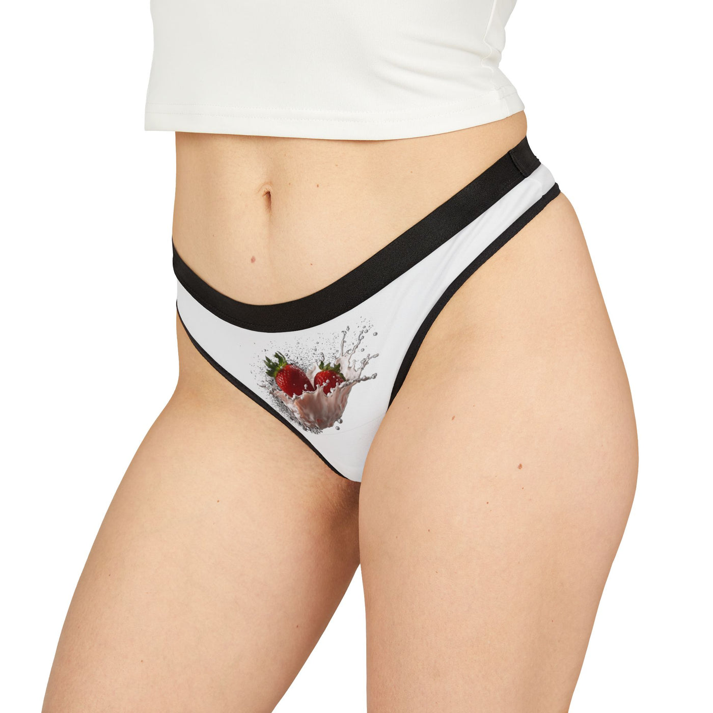 Strawberry Splash Women's Thongs, Cute Underwear, Everyday Wear, Summer Vibes, Gift for Her