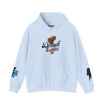 "It's Time to Drink Coffee" Printed Hoodie - Funny Line Design for Coffee Lovers, Unisex Casual T-Shirt, Coffee Lover Gift, Classic Design Coffee Inspired Stylish Clothing