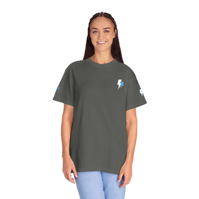 Dynamic Unisex Moisture Wicking Fyroz Bolt Tee – Bold Streetwear Lightning Logo Design, Fitness Shirt, Activewear, Graphic Tee, Sports Apparel, Gift for Athletes