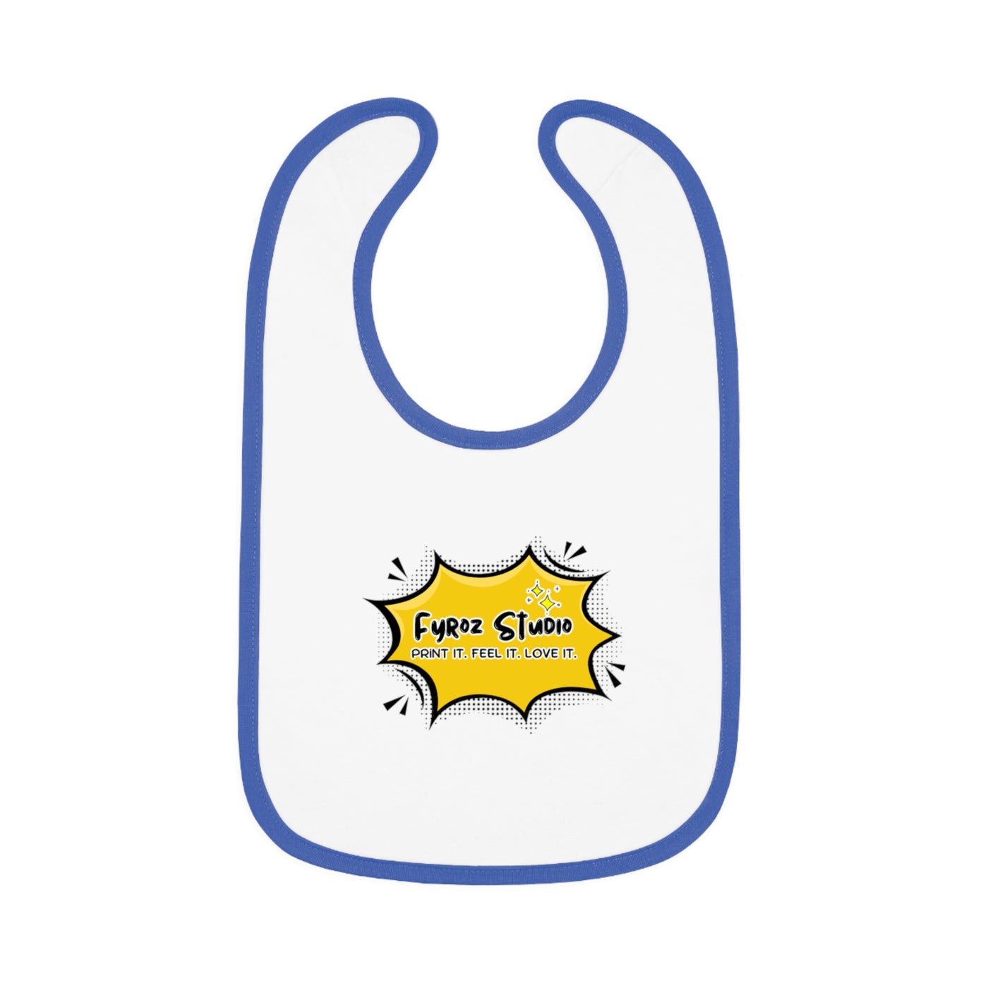 Fun Baby Bib with Contrast Trim, Cute Baby Feeding Bib, Gift for New Parents, Baby Shower Essential, Personalized Baby Bib