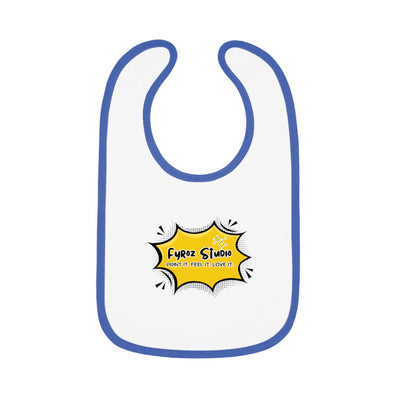 Fun Baby Bib with Contrast Trim, Cute Baby Feeding Bib, Gift for New Parents, Baby Shower Essential, Personalized Baby Bib