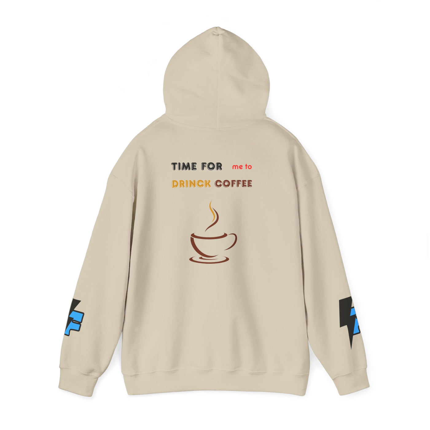 "It's Time to Drink Coffee" Printed Hoodie - Funny Line Design for Coffee Lovers, Unisex Casual T-Shirt, Coffee Lover Gift, Classic Design Coffee Inspired Stylish Clothing