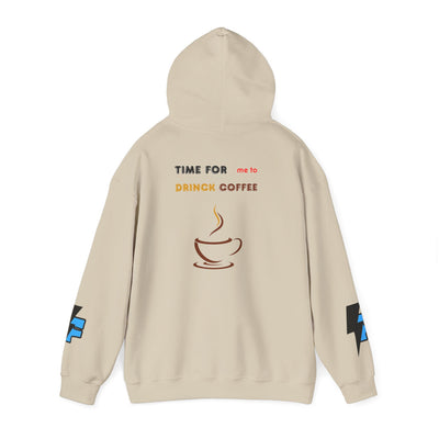 "It's Time to Drink Coffee" Printed Hoodie - Funny Line Design for Coffee Lovers, Unisex Casual T-Shirt, Coffee Lover Gift, Classic Design Coffee Inspired Stylish Clothing