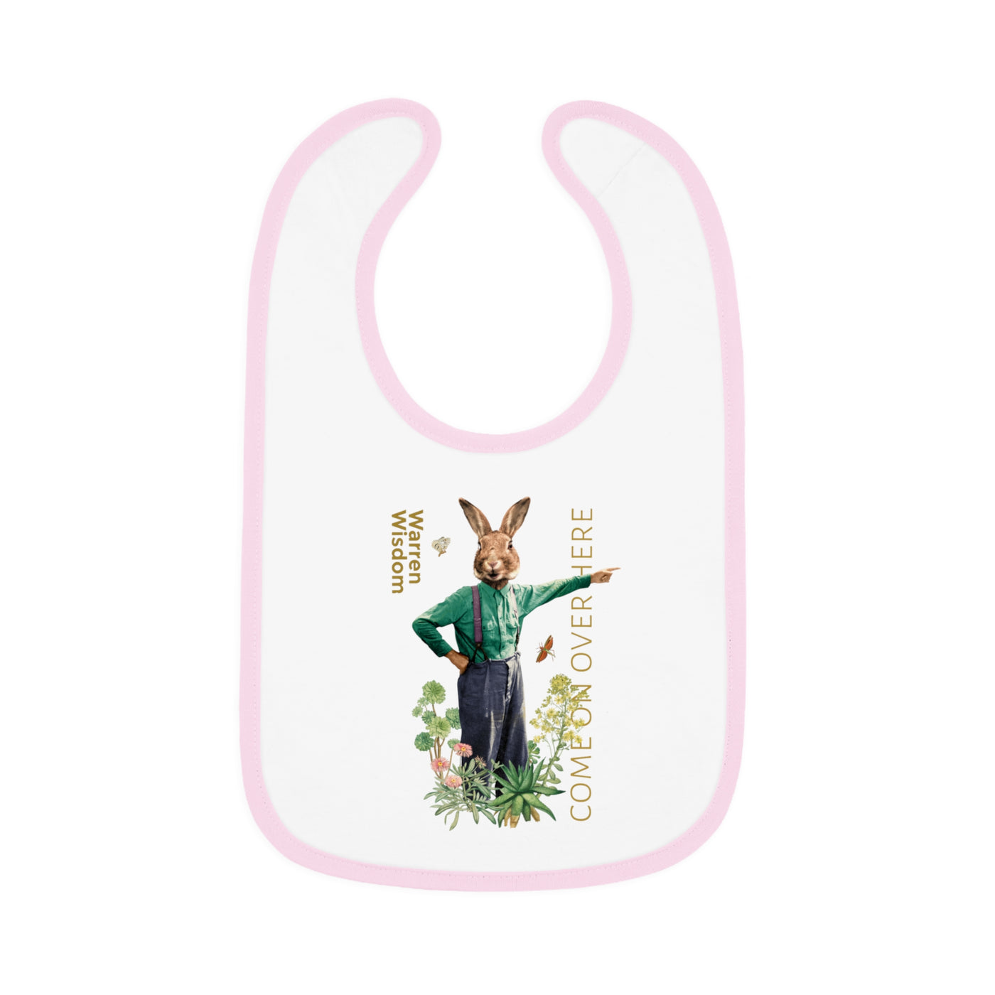 Whimsical Bunny Baby Bib, Cute Infant Feeding Bib, Easter Gift for Baby, Unique Baby Shower Bib, Fun Baby Accessories