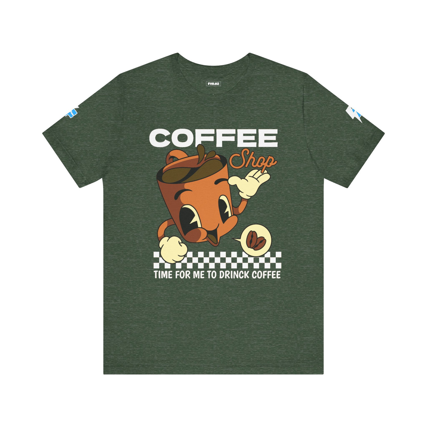 "It's Time to Drink Coffee" Printed T-Shirt - Funny Line Design for Coffee Lovers, Unisex Casual T-Shirt, Coffee Lover Gift, Classic Design Coffee Inspired Stylish Clothing