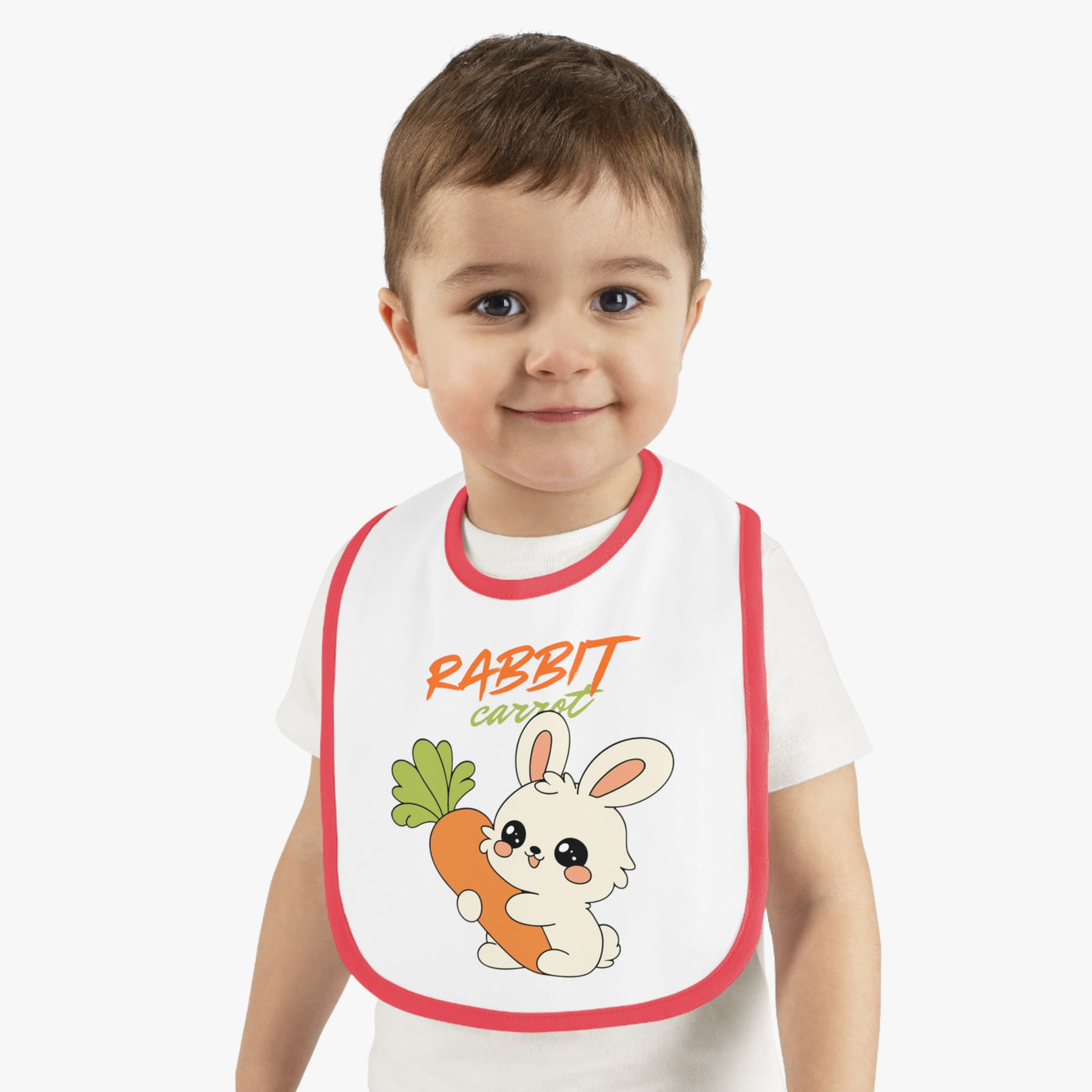 Cute Rabbit Jersey Bib for Babies – Funny Baby Feeding Bib, Baby Shower Gift, Toddler Accessories, Easter Gift, Spring Celebration