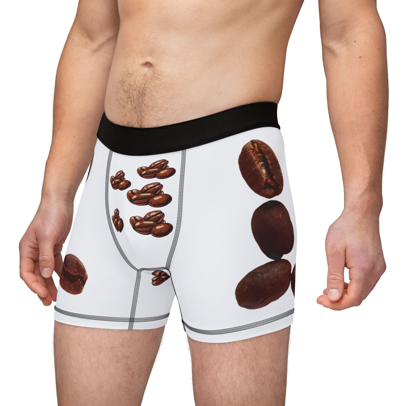 Coffee Beans Men's Boxers, Fun Underwear Gift, Coffee Lover's Apparel, Comfortable Boxer Briefs, Unique Men's Fashion, AOP Design(6)