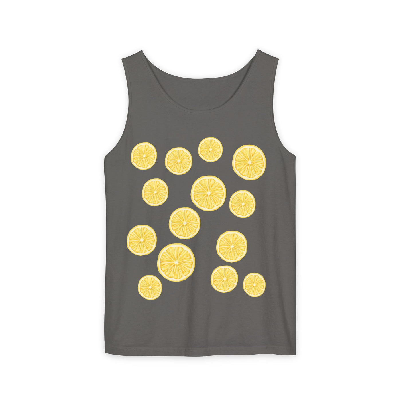 Lemon-Themed Unisex Tank Top, Summer Vibes, Beachwear, Casual Outfit, Gift for Lemon Lovers, Fruit Fashion(3)