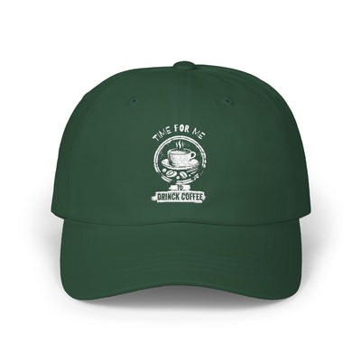 "It's Time to Drink Coffee" Printed cap - Funny Line Design for Coffee Lovers, Unisex Casual cap, Coffee Lover Gift, Classic Design Coffee Inspired Stylish Clothing